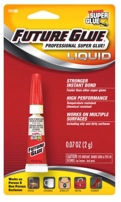FUTURE GLUE® LIQUID On Packaging | The Original Super Glue Corporation.