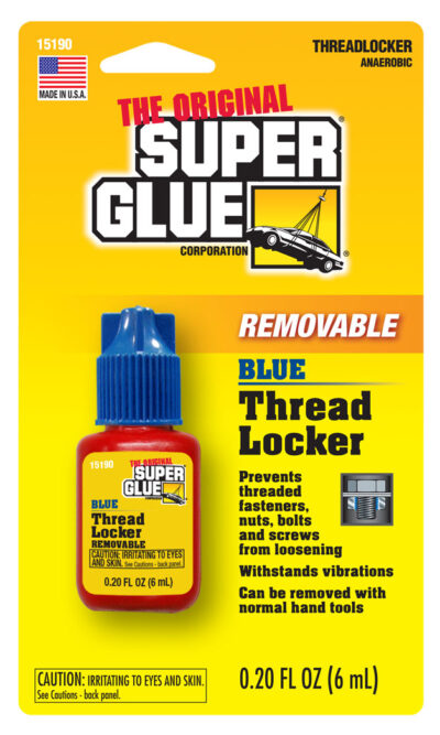 Blue Removable Threadlocker On Packaging | The Original Super Glue Corporation